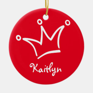 Adorno De Cerámica Gracioso Crown white + tu trasero. y texto