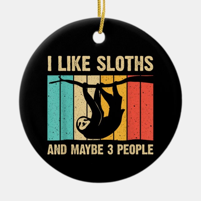 Adorno De Cerámica Gracioso Diseño De Sloth Sloth Hombres Mujeres Niñ (Frente)