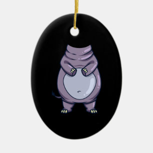 Adorno De Cerámica Gracioso Hippo Cuerpo sin cabeza Halloween Mammal