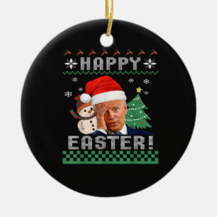 Adorno De Cerámica Gracioso Joe Biden Feliz Pascua Feo Navidades