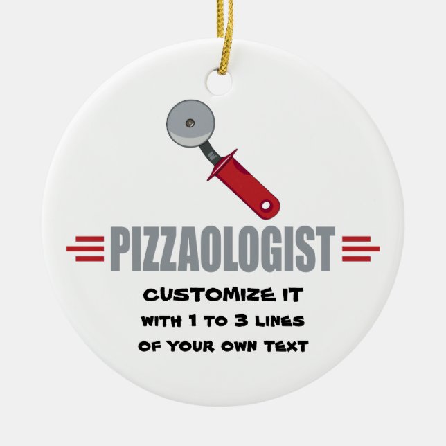 Adorno De Cerámica Gracioso me encanta la pizza (Frente)