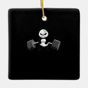 Adorno De Cerámica Gracioso Panda Workout Kitten Gym Deadlift Power