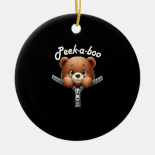 Adorno De Cerámica Gracioso - Peekabo - Oso