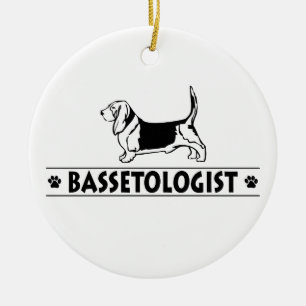 Adorno De Cerámica Gracioso perro del montón de Bassett