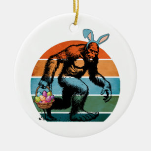 Adorno De Cerámica Gracioso pie grande con las orejas de los conejito