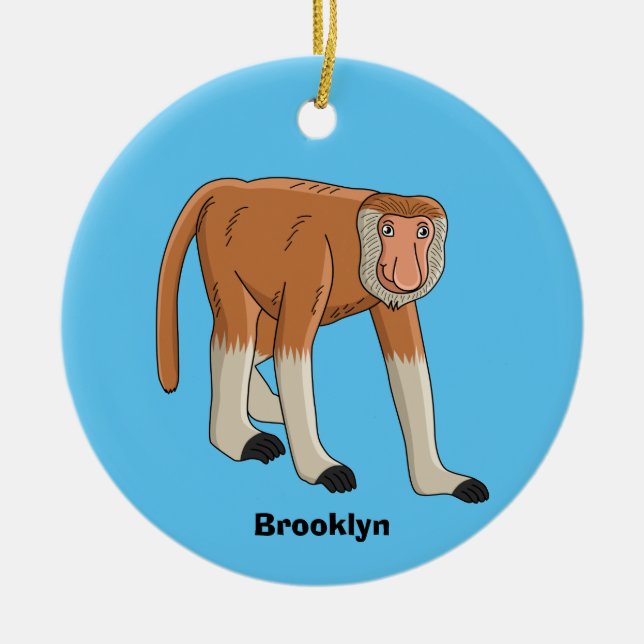 Adorno De Cerámica Gracioso proboscito personalizado ilustracion (Frente)