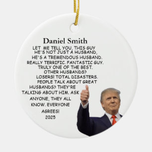 Adorno De Cerámica Gracioso regalo de marido para el honor navideño d