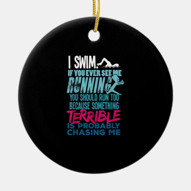 Adorno De Cerámica Gracioso Regalo De Natación Un Nadador (Frente)