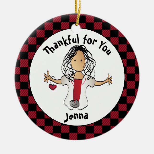 Adorno De Cerámica Gracioso regalo de presupuesto para feriado étnico (Frente)