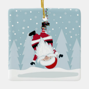 Adorno De Cerámica Gracioso Santa Claus