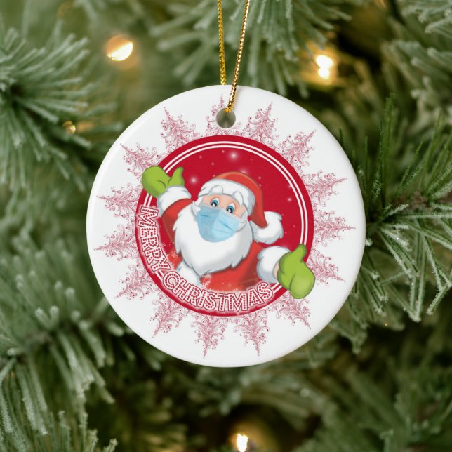 Adorno De Cerámica Gracioso Santa Claus (Árbol)