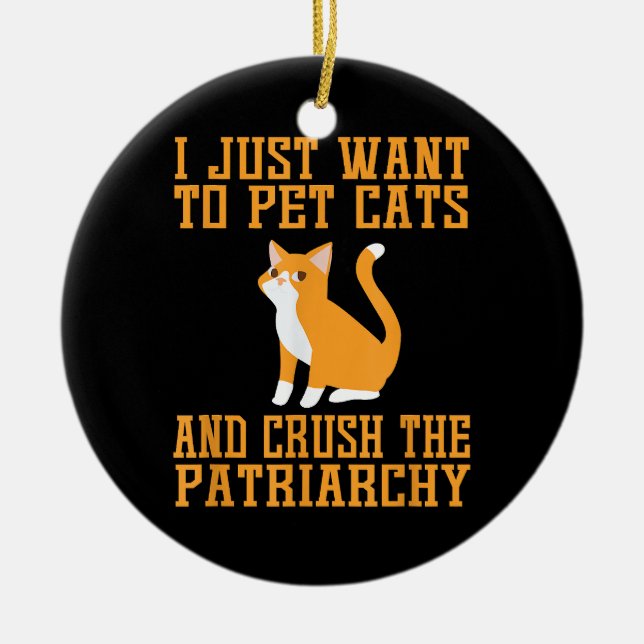 Adorno De Cerámica Graciosos gatos Mascotas y aplastar la camiseta de (Frente)