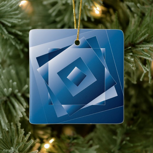 Adorno De Cerámica gradiente azul 1 (Árbol)