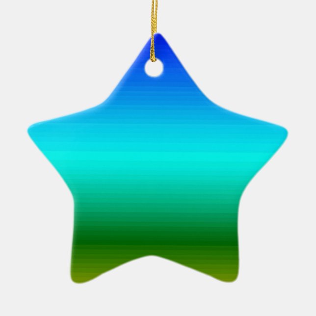 Adorno De Cerámica Gradiente azul y verde del mar y del cielo (Frente)