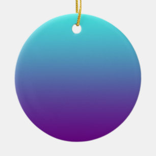 Adorno De Cerámica Gradiente de Fondo Simple Turquesa Azul Púrpura