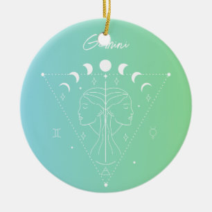 Adorno De Cerámica Gradiente de signo de estrella del horóscopo del z