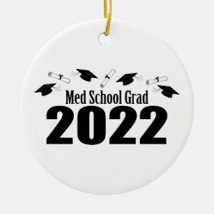 Adorno De Cerámica Grado De Escuela Med 2022 Caps Y Diplomas (Negro)