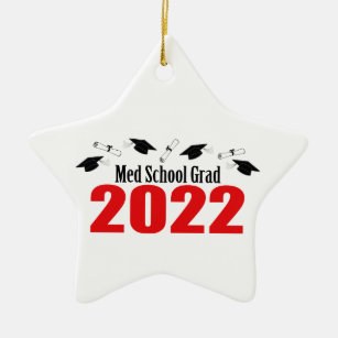 Adorno De Cerámica Grado De Escuela Med 2022 Caps Y Diplomas (Rojo)