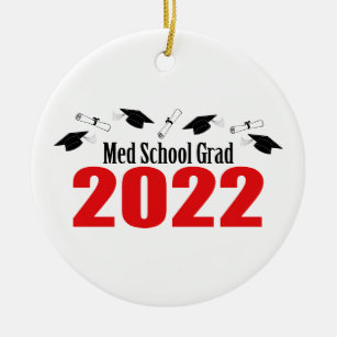 Adorno De Cerámica Grado De Escuela Med 2022 Caps Y Diplomas (Rojo)