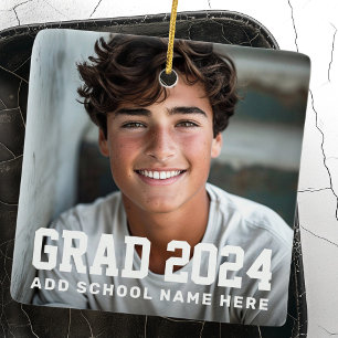 Adorno De Cerámica Grado de fotografía de nombre de año o graduación