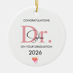 Adorno De Cerámica Graduación de Doctor Personalizado Nombre Clase 20