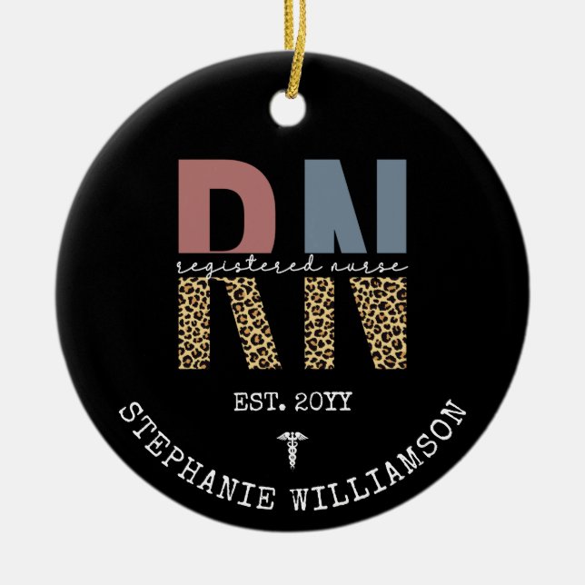 Adorno De Cerámica Graduación de enfermeras registradas de RN persona (Frente)