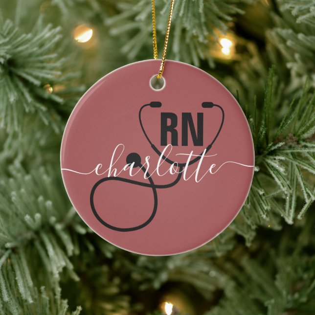 Adorno De Cerámica Graduación de enfermeras registradas de RN persona (Árbol)