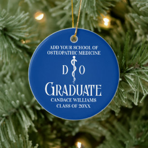Adorno De Cerámica Graduación de la Escuela Médica Osteopática Azul