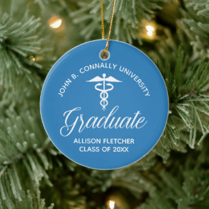 Adorno De Cerámica Graduación de la Facultad de Medicina en Azul Clar