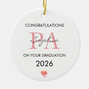 Adorno De Cerámica Graduación de PA Personalizada Nombre Promoción de