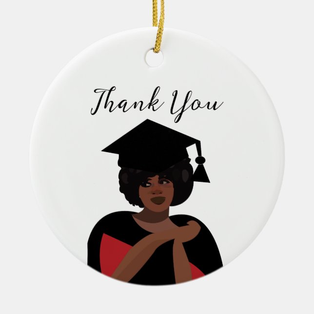 Adorno De Cerámica Graduación de Sonriente Personalizada (Frente)