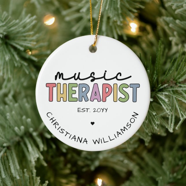 Adorno De Cerámica Graduación de Terapia Música Terapia Música person (Árbol)