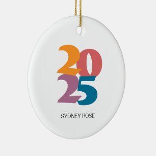 Adorno De Cerámica Graduación de Vibes Retro de 2023