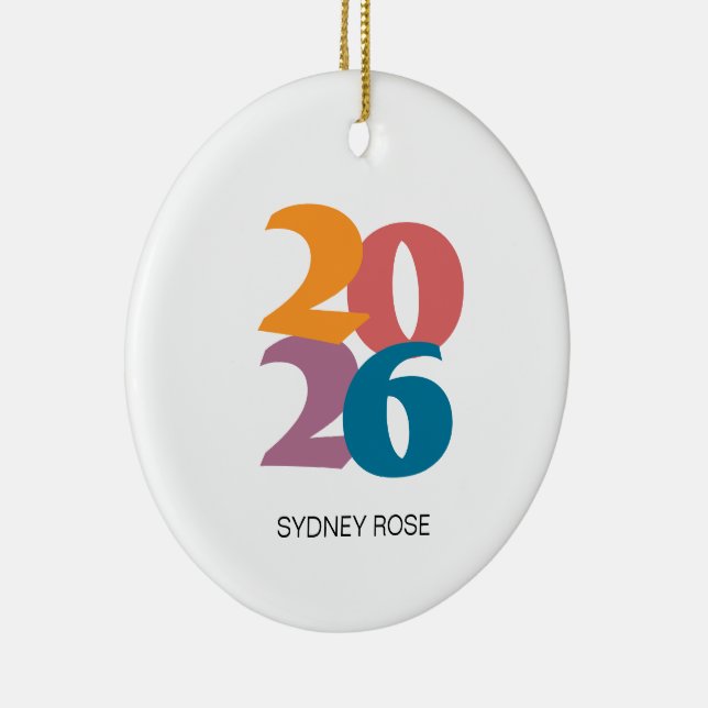 Adorno De Cerámica Graduación de Vibes Retro de 2025 (Derecha)