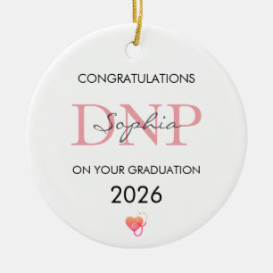 Adorno De Cerámica Graduación DNP Nombre Personalizado Clase de 2026