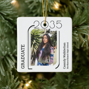 Adorno De Cerámica Graduación fotográfica de líneas modernas