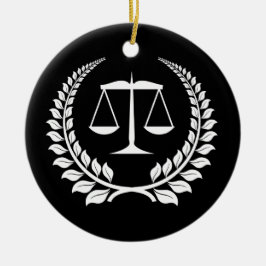 Adorno De Cerámica Graduación negra/blanca del colegio de abogados