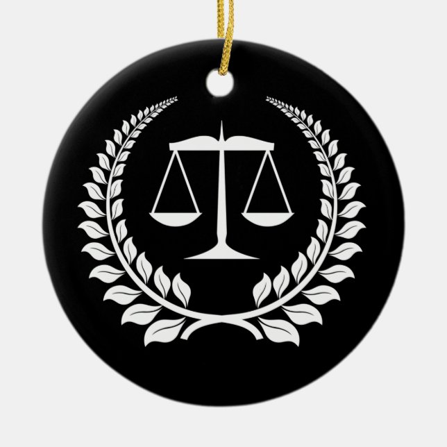 Adorno De Cerámica Graduación negra/blanca del colegio de abogados (Frente)