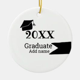 Adorno De Cerámica Graduado 20XX gorra de graduación simple mínimo mo