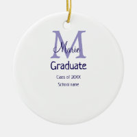 Graduado añadir nombre monograma púrpura simple mí
