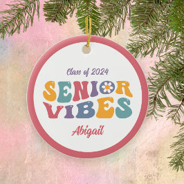 Adorno De Cerámica Graduado de la clase de Vibes Senior de Navidades 