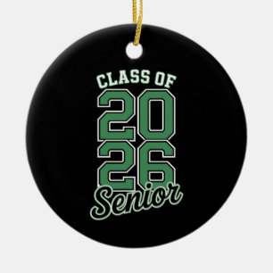 Adorno De Cerámica Graduado de la promoción de 2026 Senior Green Grad
