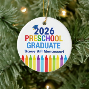 Adorno De Cerámica Graduado de Preescolar 2026 Regalo Personalizado A