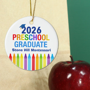 Adorno De Cerámica Graduado de Preescolar 2026 Regalo Personalizado A
