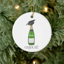 Adorno De Cerámica Graduado Licenciado Cap Champagne Personalizados N