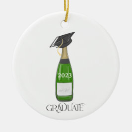 Adorno De Cerámica Graduado Licenciado Cap Champagne Personalizados N