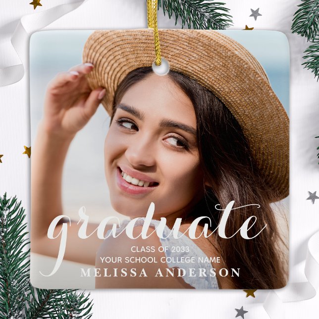 Adorno De Cerámica Graduado Moderno Personalizado Simple 2 Graduación (Subido por el creador)