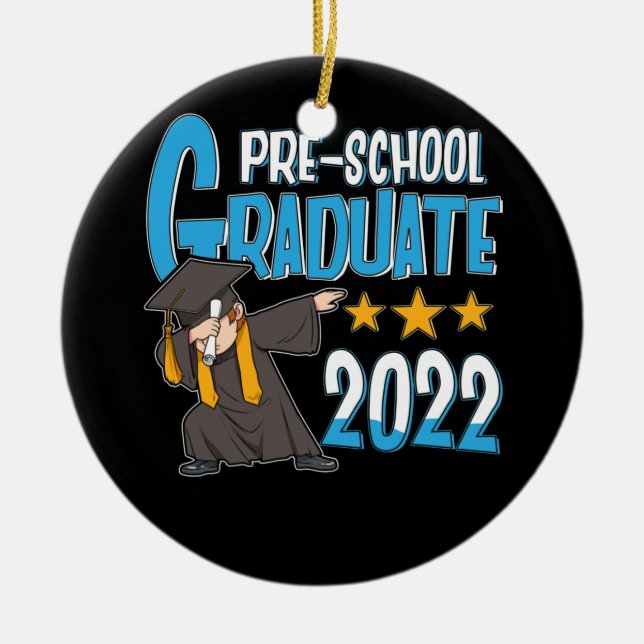 Adorno De Cerámica Graduado Preescolar Infantil 2022 Grado de Pescado (Frente)