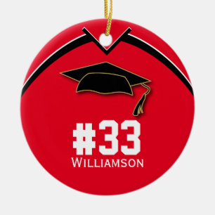 Adorno De Cerámica Graduando al equipo senior de fútbol # Red