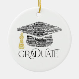 Adorno De Cerámica Graduate Words Graduate Graduation Cap Fiesta